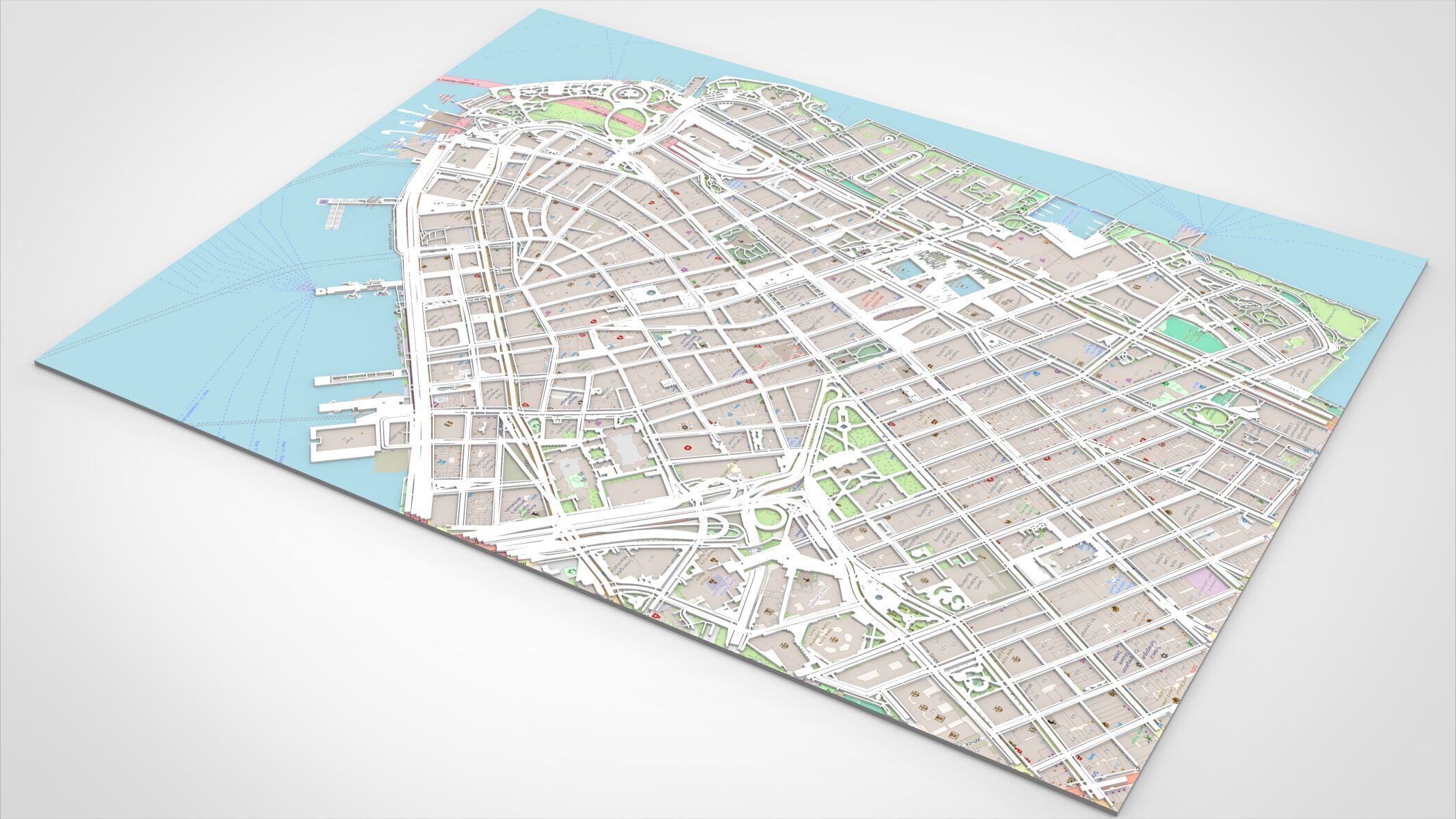 Cityscape New York USA fragment city Strets and roads  3D print model_6