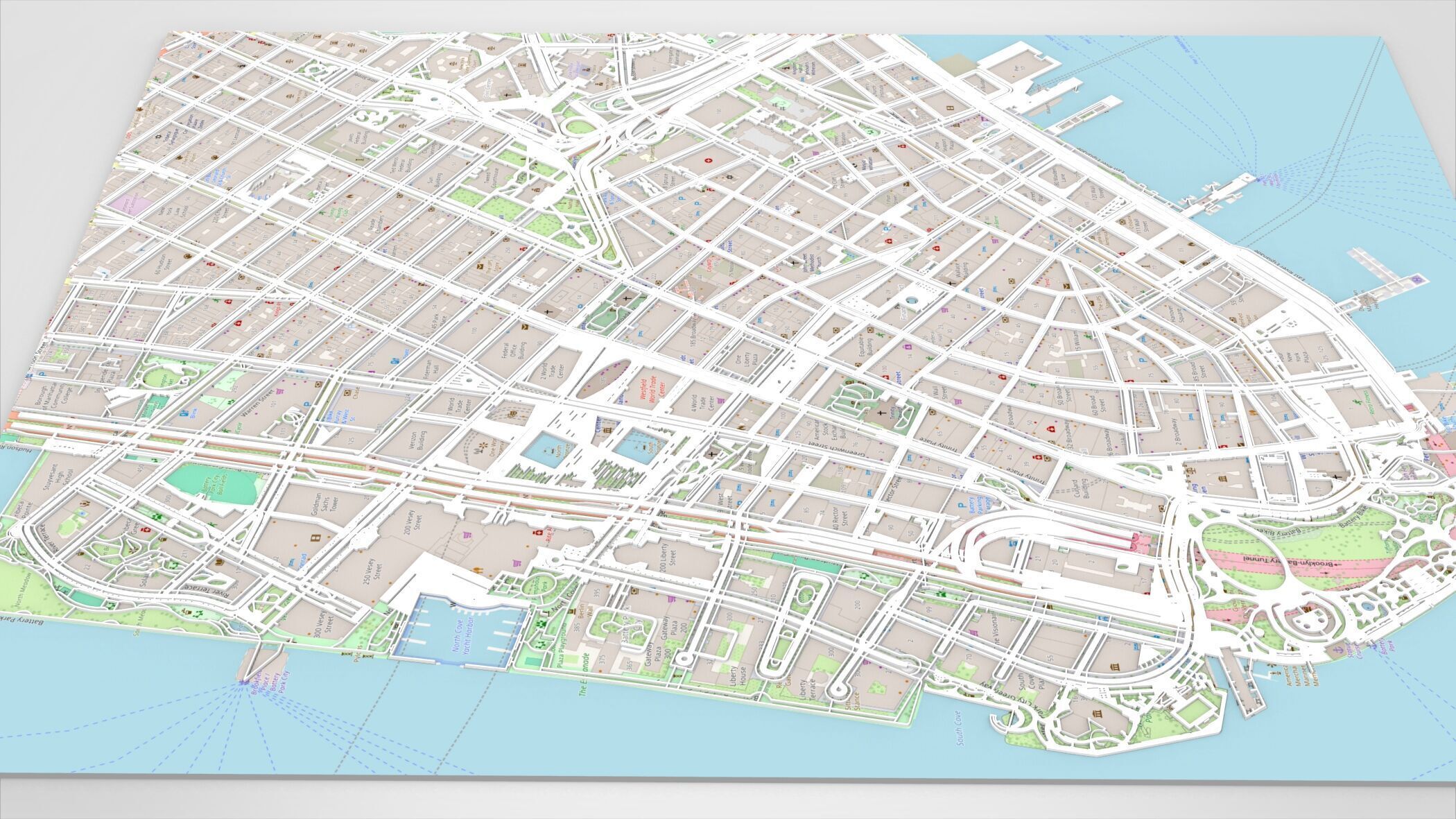 Cityscape New York USA fragment city Strets and roads  3D print model_4