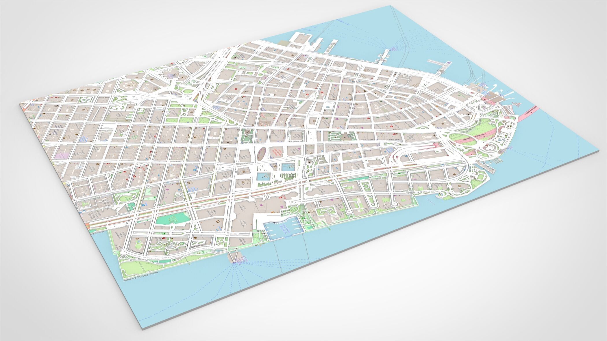 Cityscape New York USA fragment city Strets and roads  3D print model_10