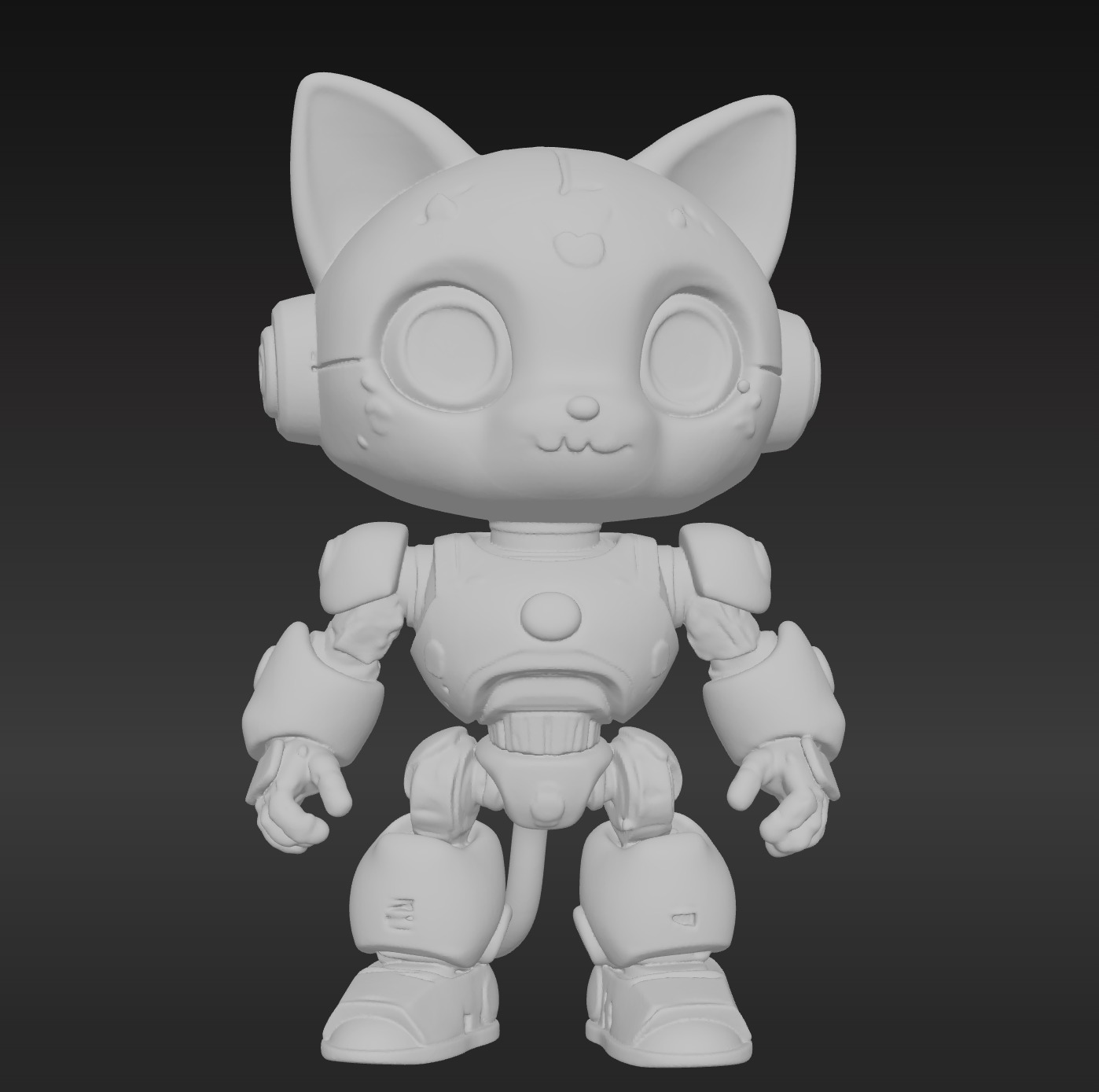 3D Model of Cute Robo Cat - Animated and Printable 3D model_6