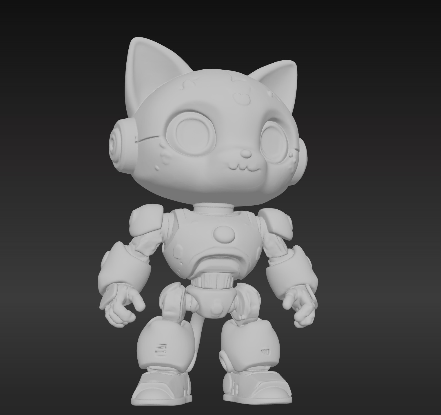 3D Model of Cute Robo Cat - Animated and Printable 3D model_1