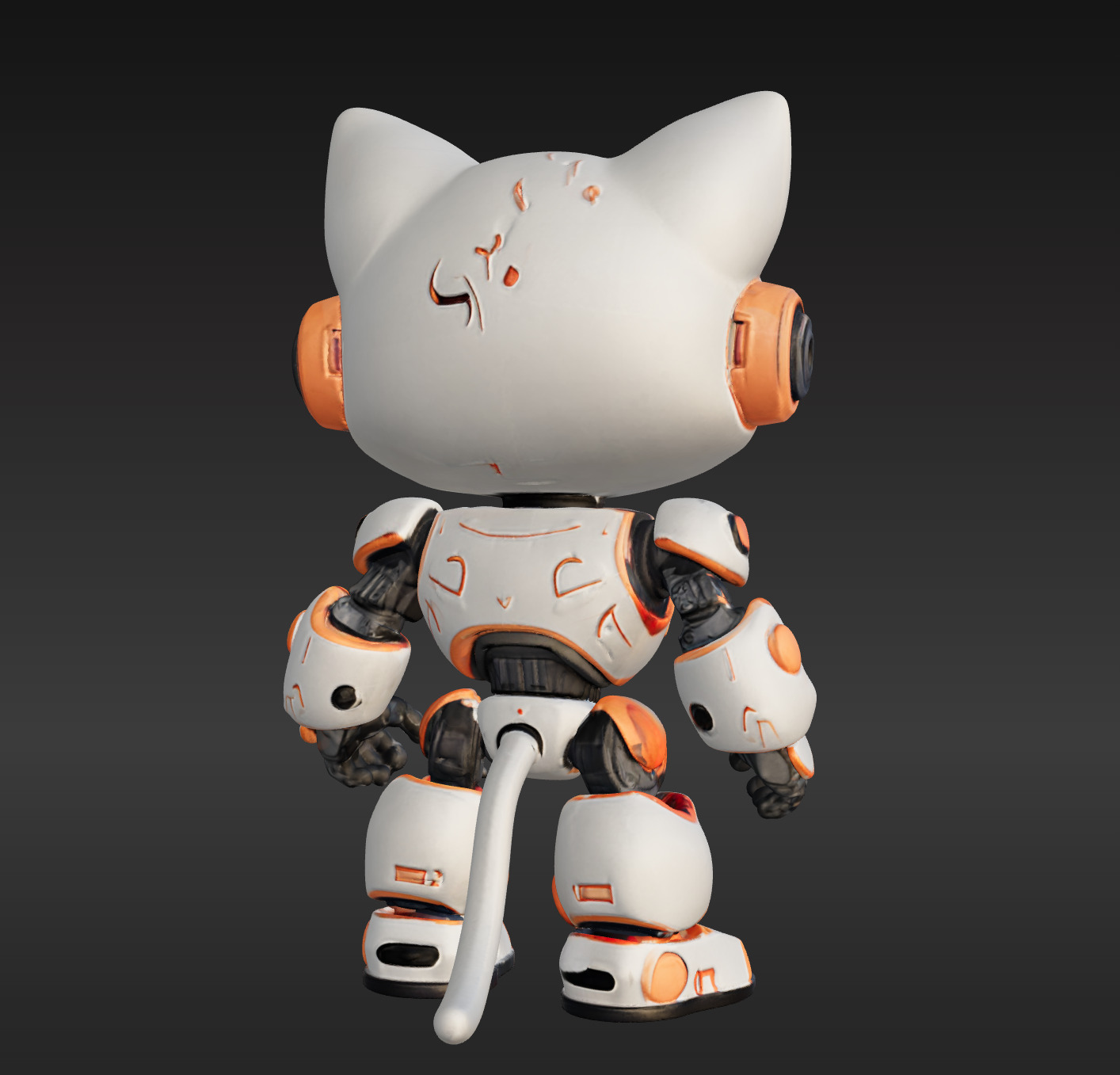 3D Model of Cute Robo Cat - Animated and Printable 3D model_4
