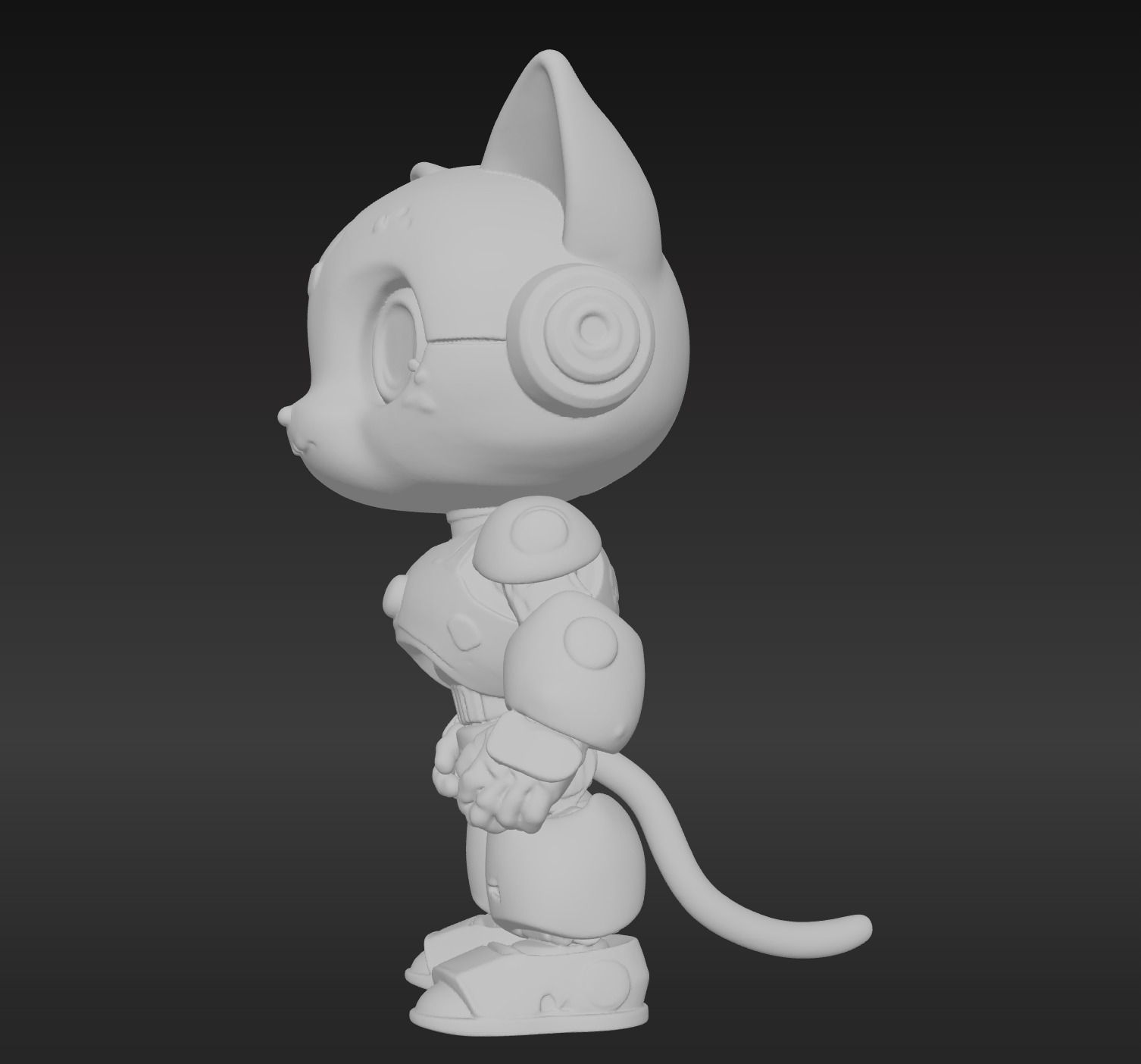 3D Model of Cute Robo Cat - Animated and Printable 3D model_7