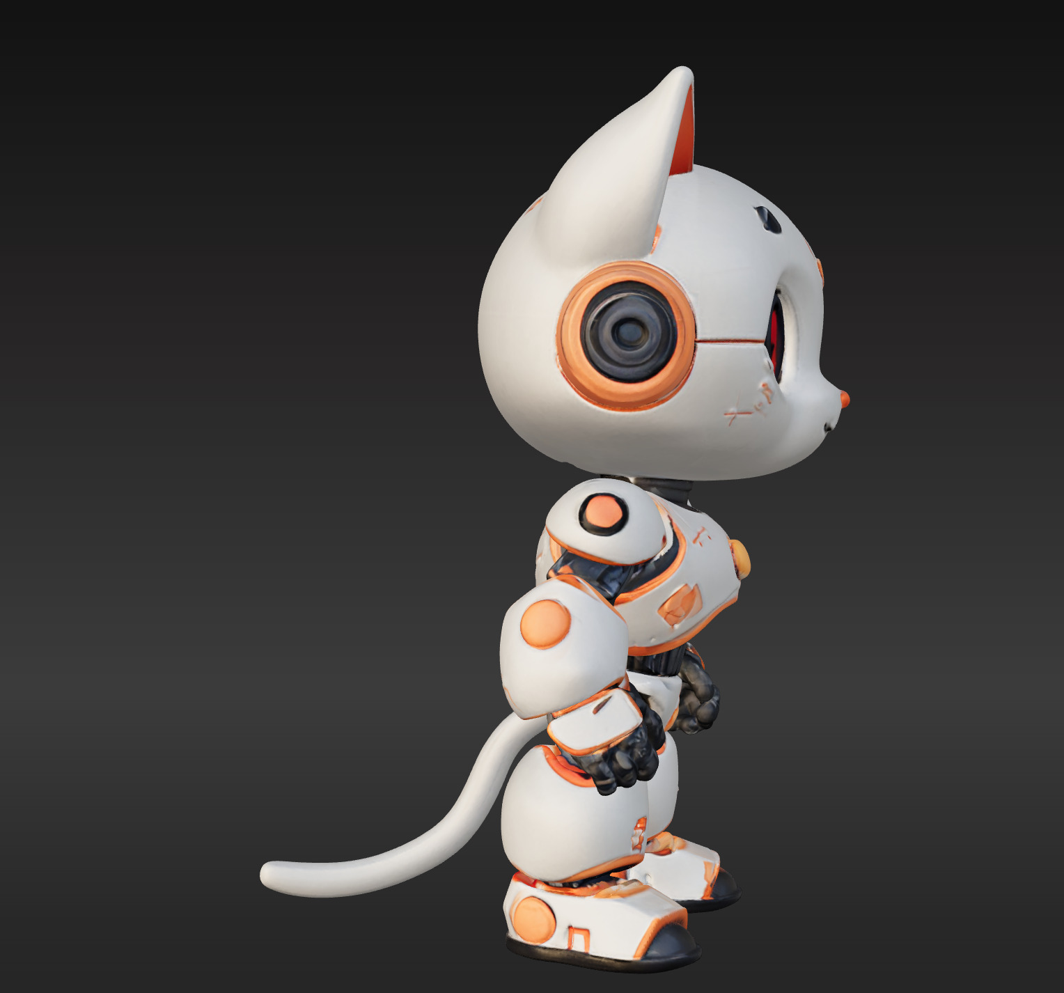 3D Model of Cute Robo Cat - Animated and Printable 3D model_5