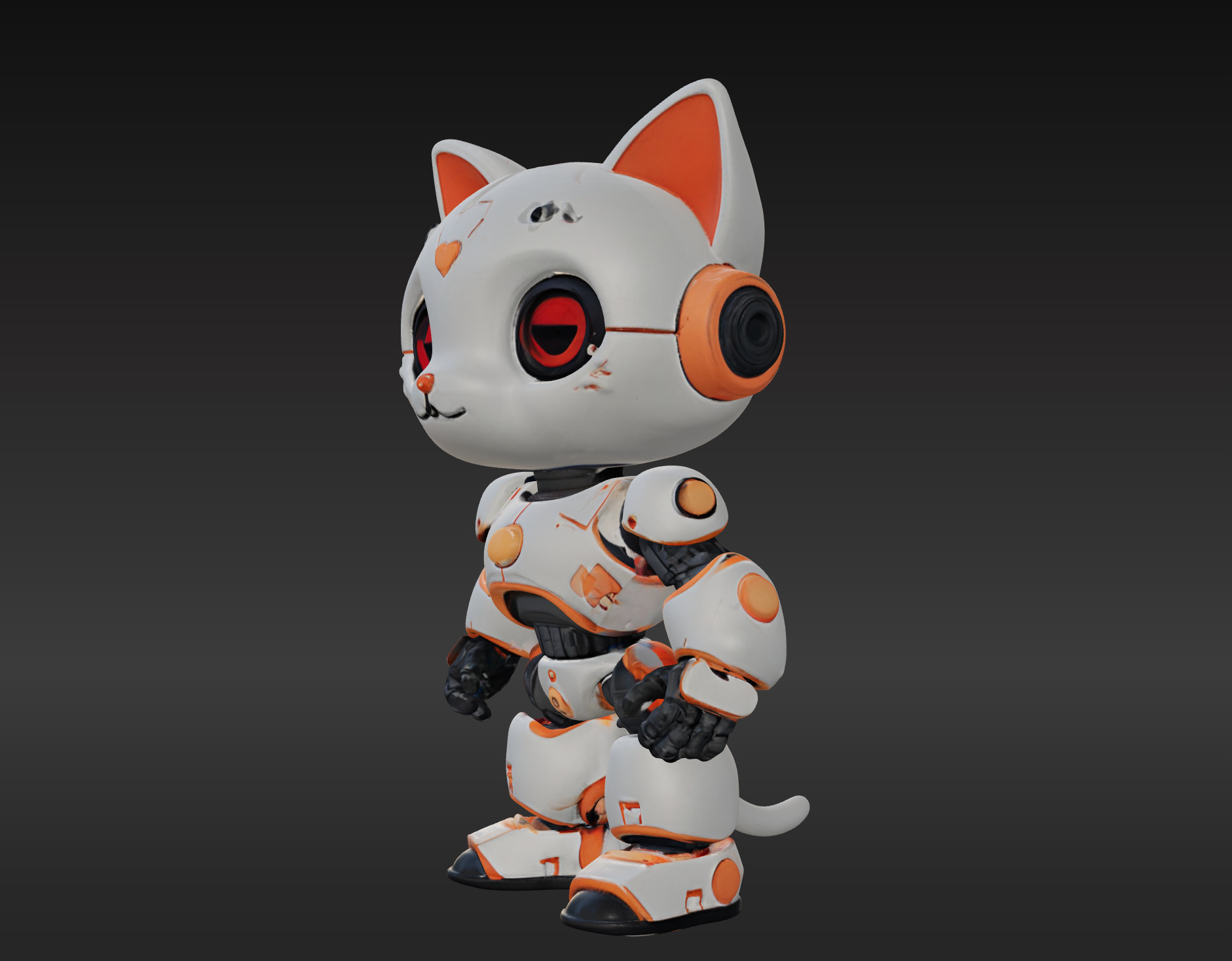 3D Model of Cute Robo Cat - Animated and Printable 3D model_2