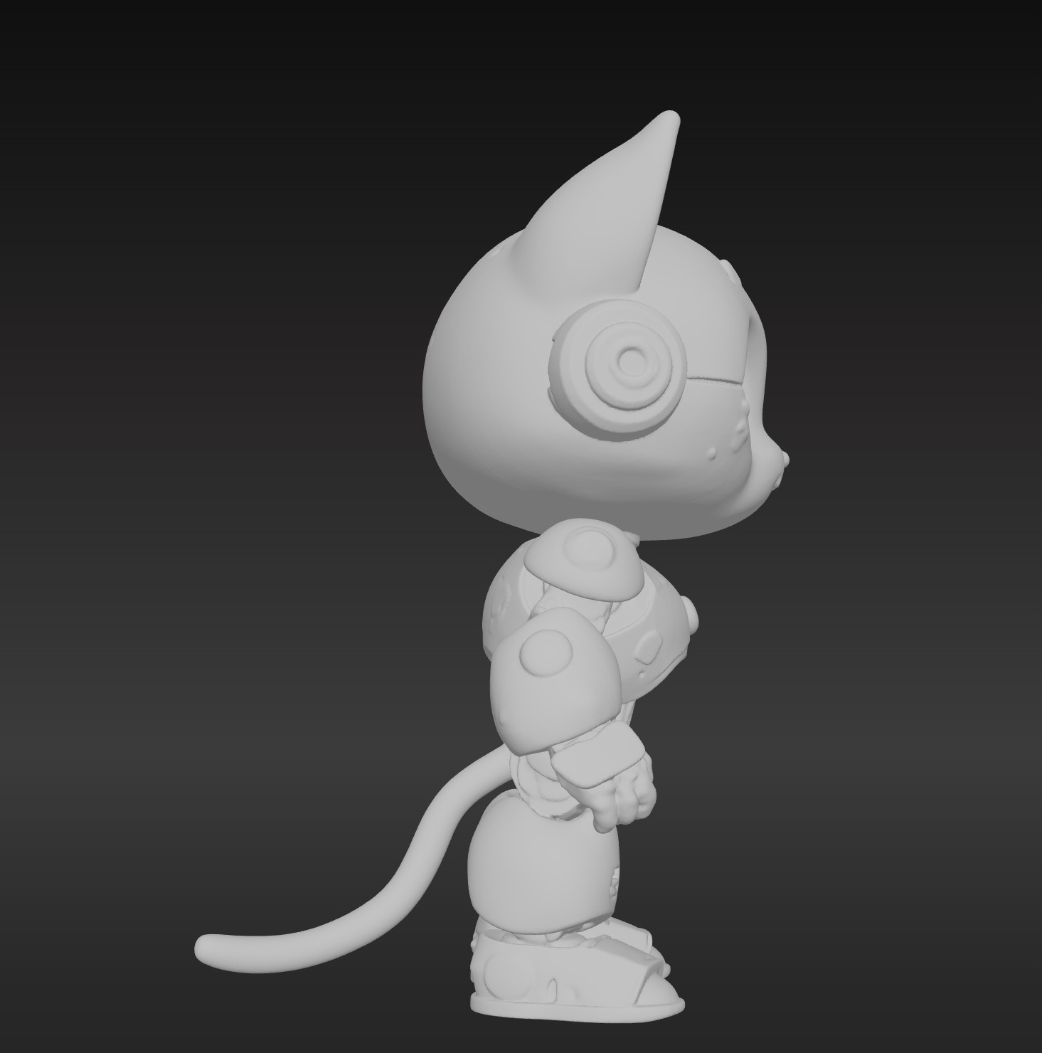3D Model of Cute Robo Cat - Animated and Printable 3D model_9