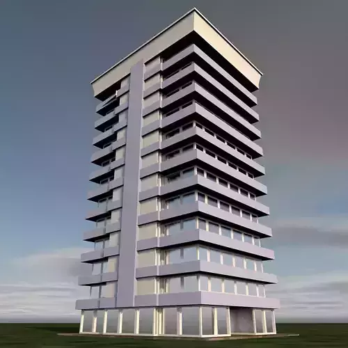 12-Storey Residential Building 3D Model