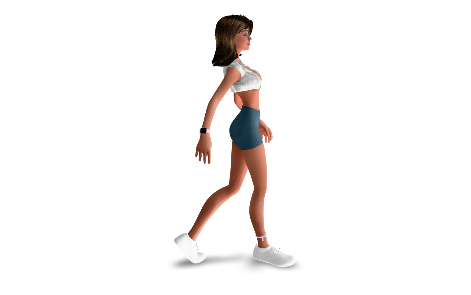 Female character animated 3D model_11