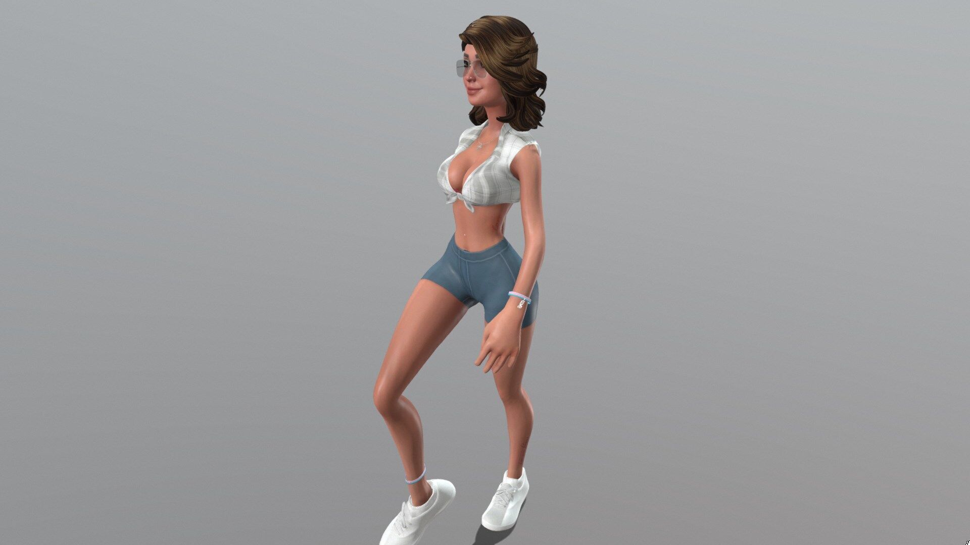 Female character animated 3D model_14
