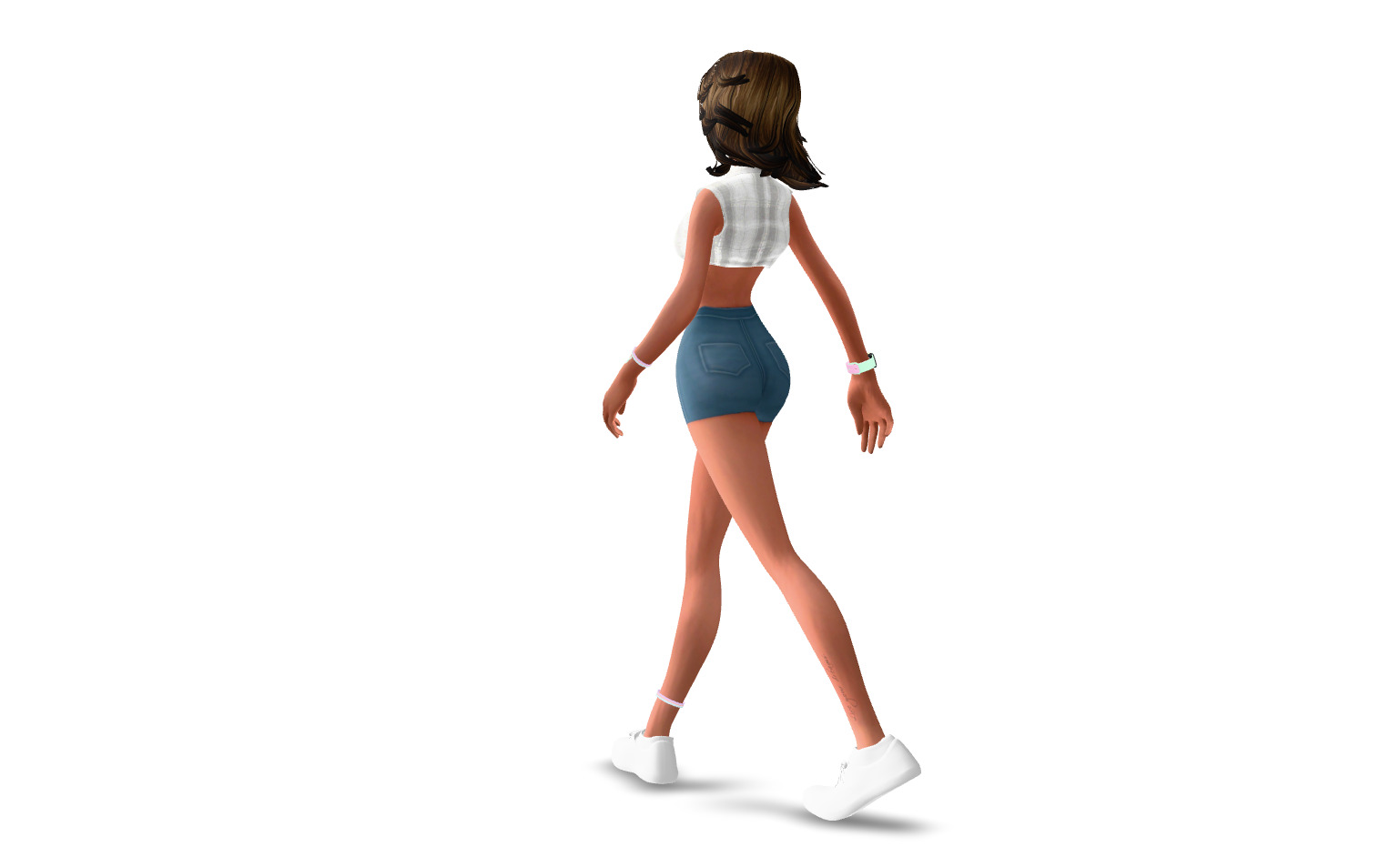 Female character animated 3D model_10