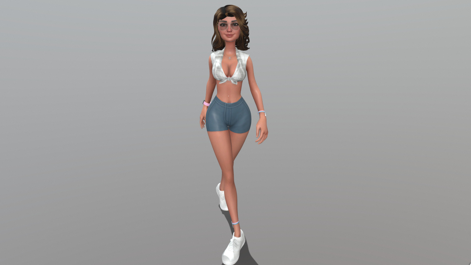 Female character animated 3D model_18