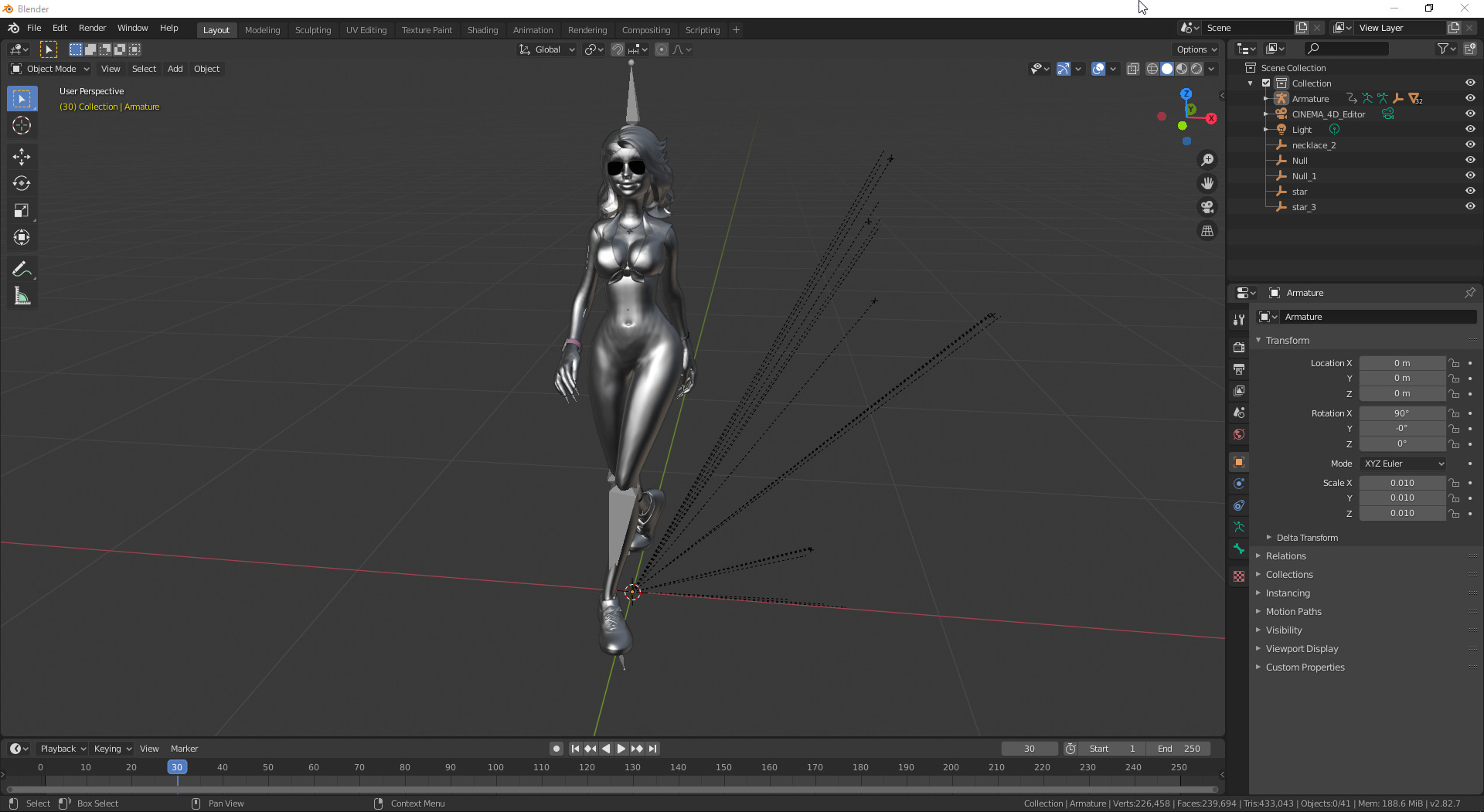 Female character animated 3D model_22
