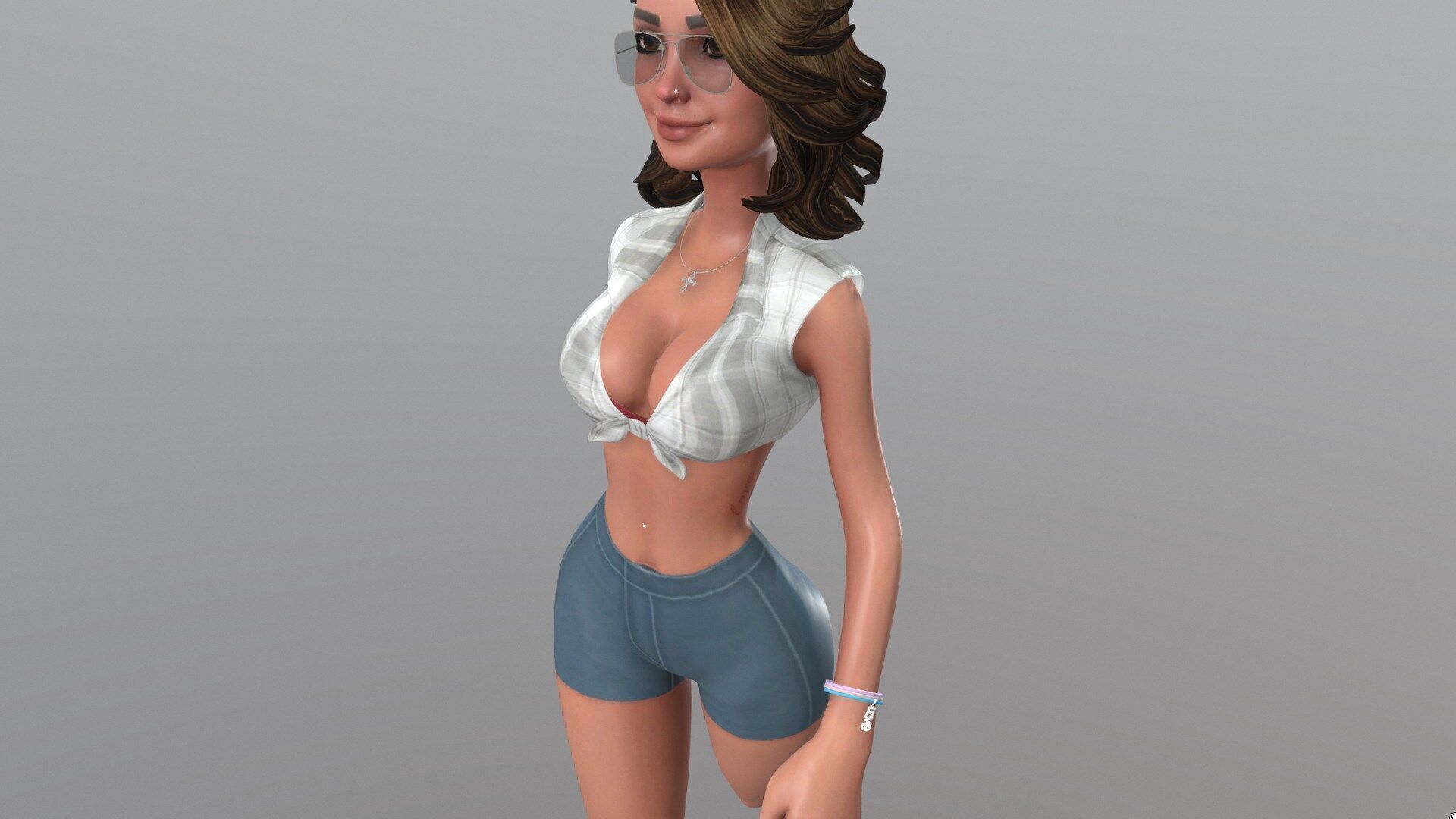 Female character animated 3D model_4