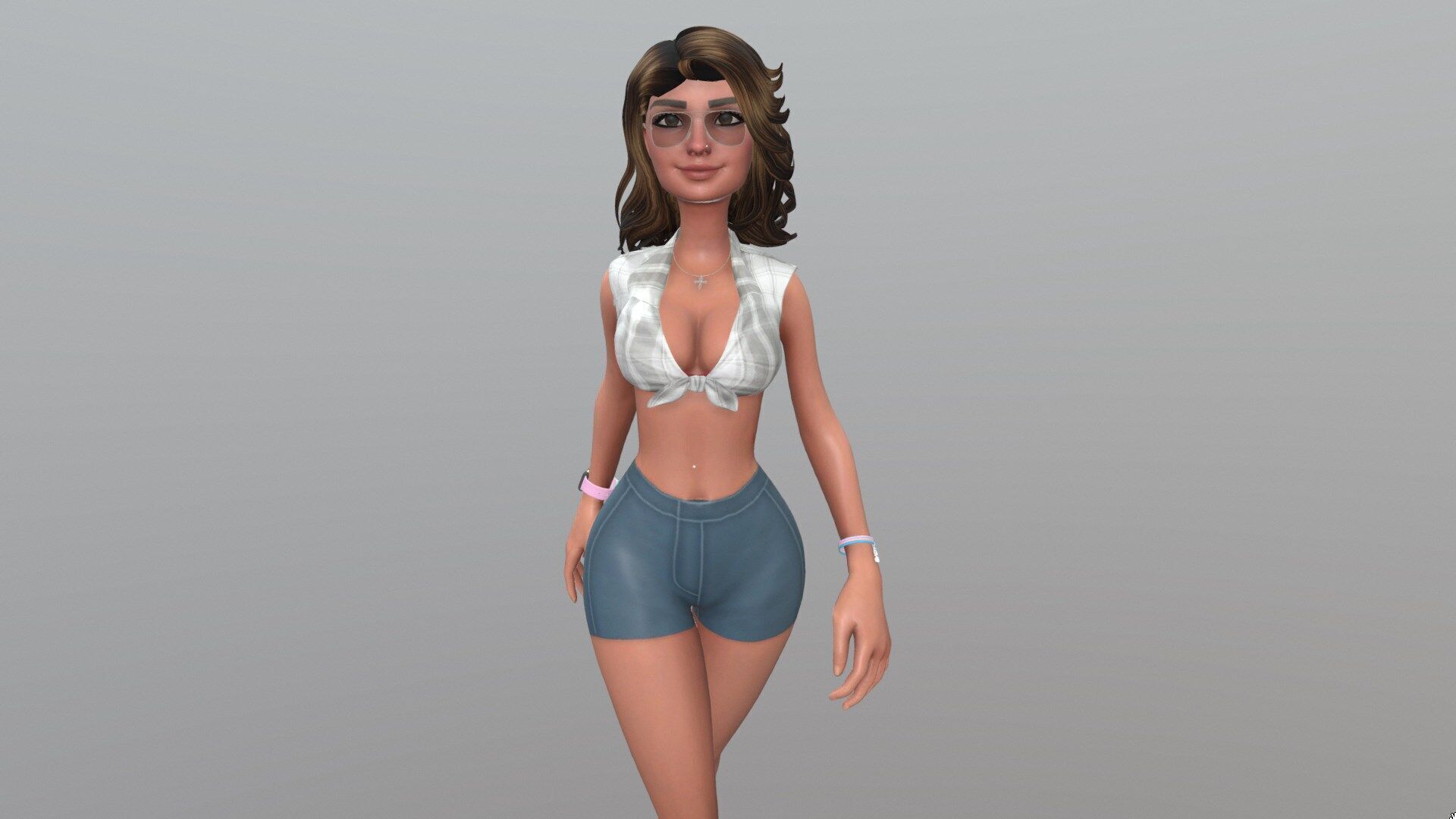 Female character animated 3D model_7