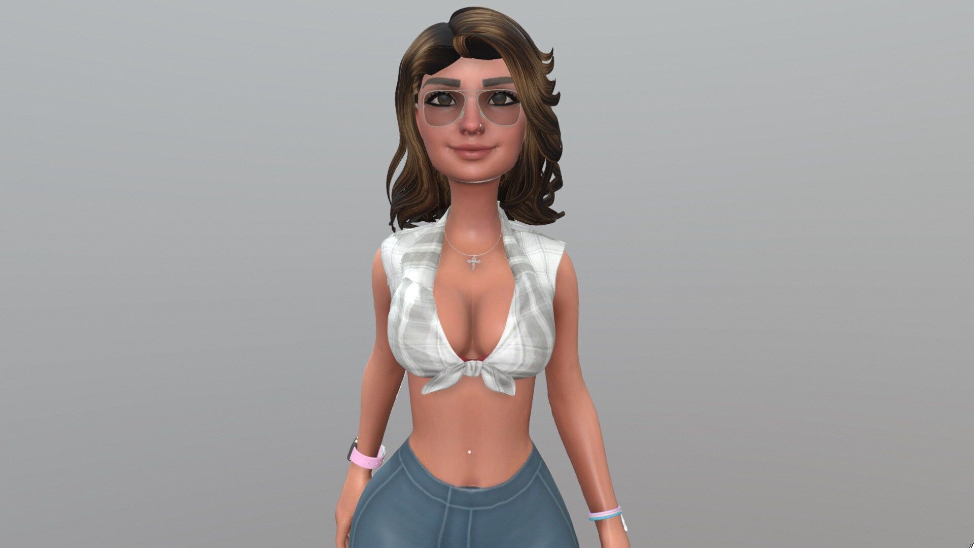 Female character animated 3D model_3