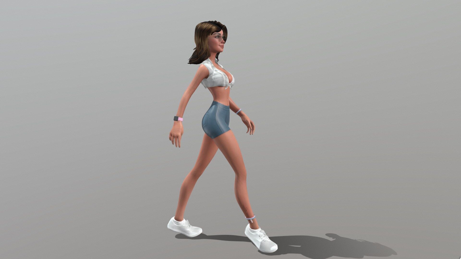 Female character animated 3D model_16