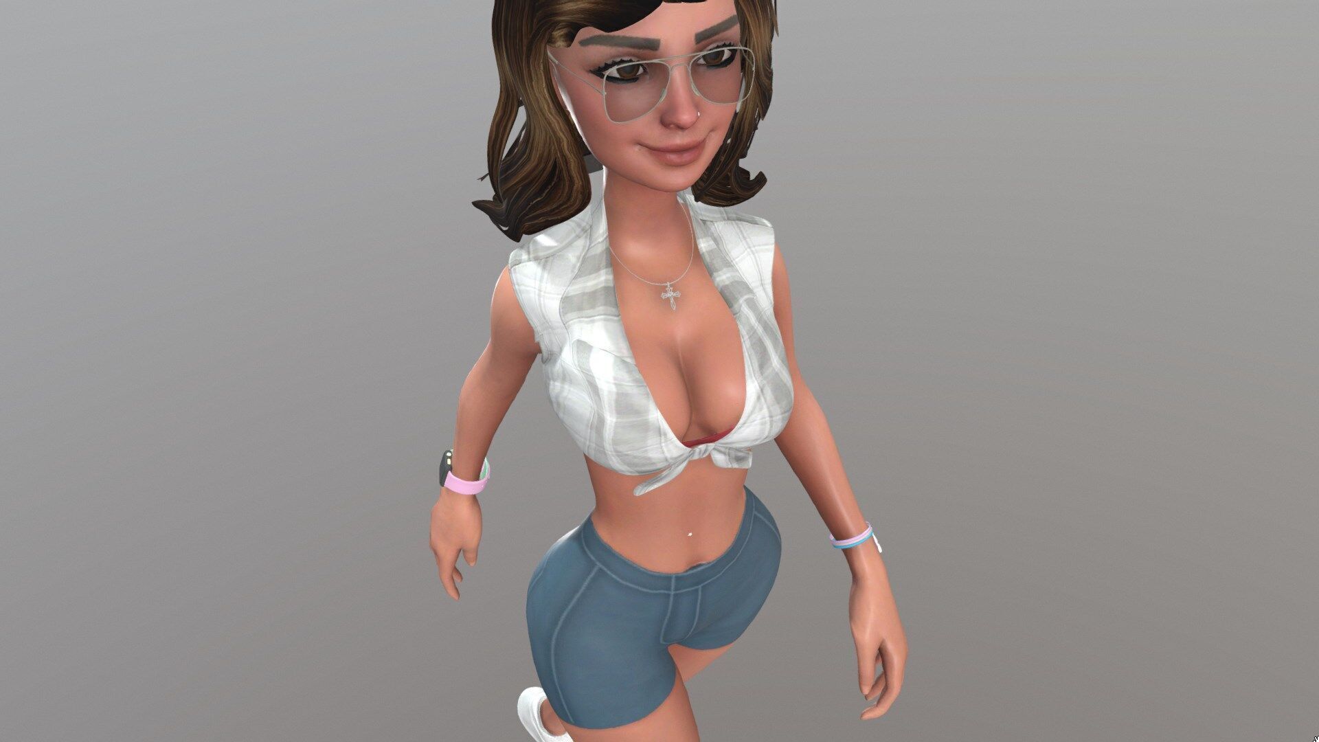 Female character animated 3D model_5