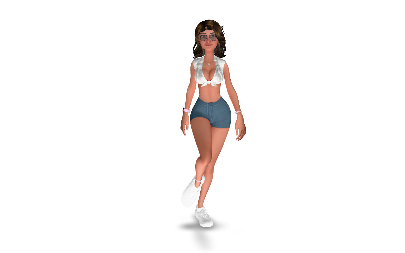 Female character animated 3D model_8