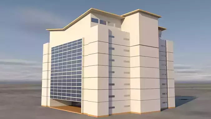 8-Storey Office Block 3D Model Low-poly 3D model