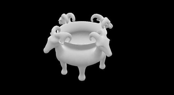 statue of four sheep is ritual vessel 3D model 3D printable | CGTrader