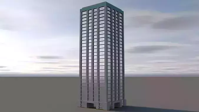 Game Ready Office Building Apartment Low-poly 3D model