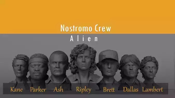 Alien 1979 - Nostromo crew 3D Model Collection