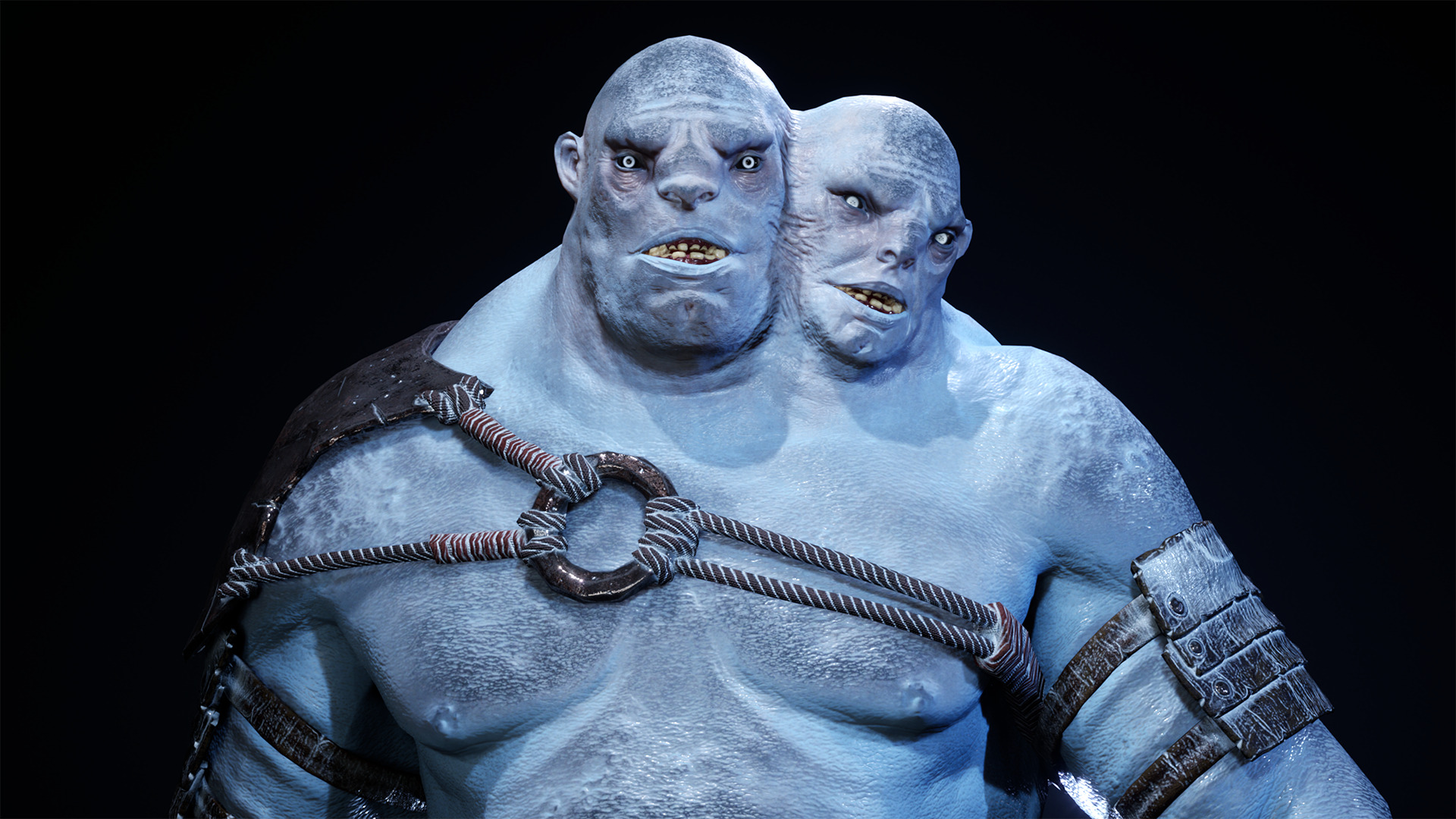 Two headed Troll Low-poly 3D model_10