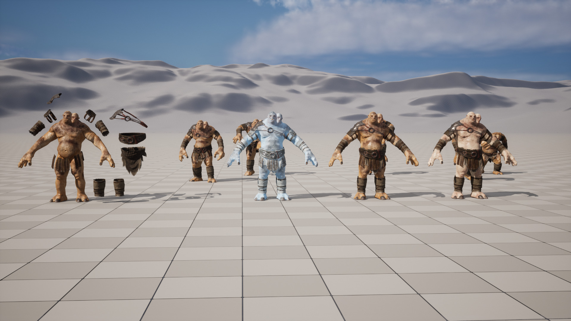 Two headed Troll Low-poly 3D model_16