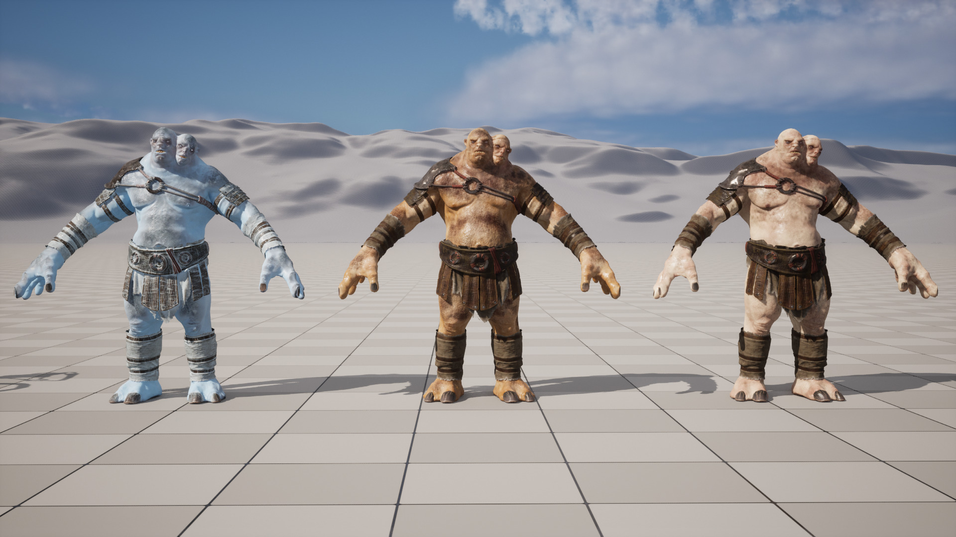 Two headed Troll Low-poly 3D model_14