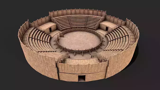 Medieval Wooden Fight Arena PBR