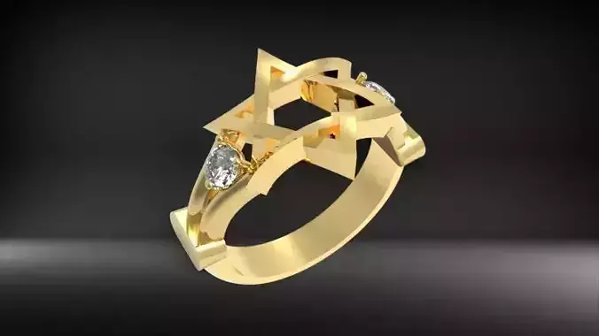 Star of David Ring US RING SIZE 8 3D print model