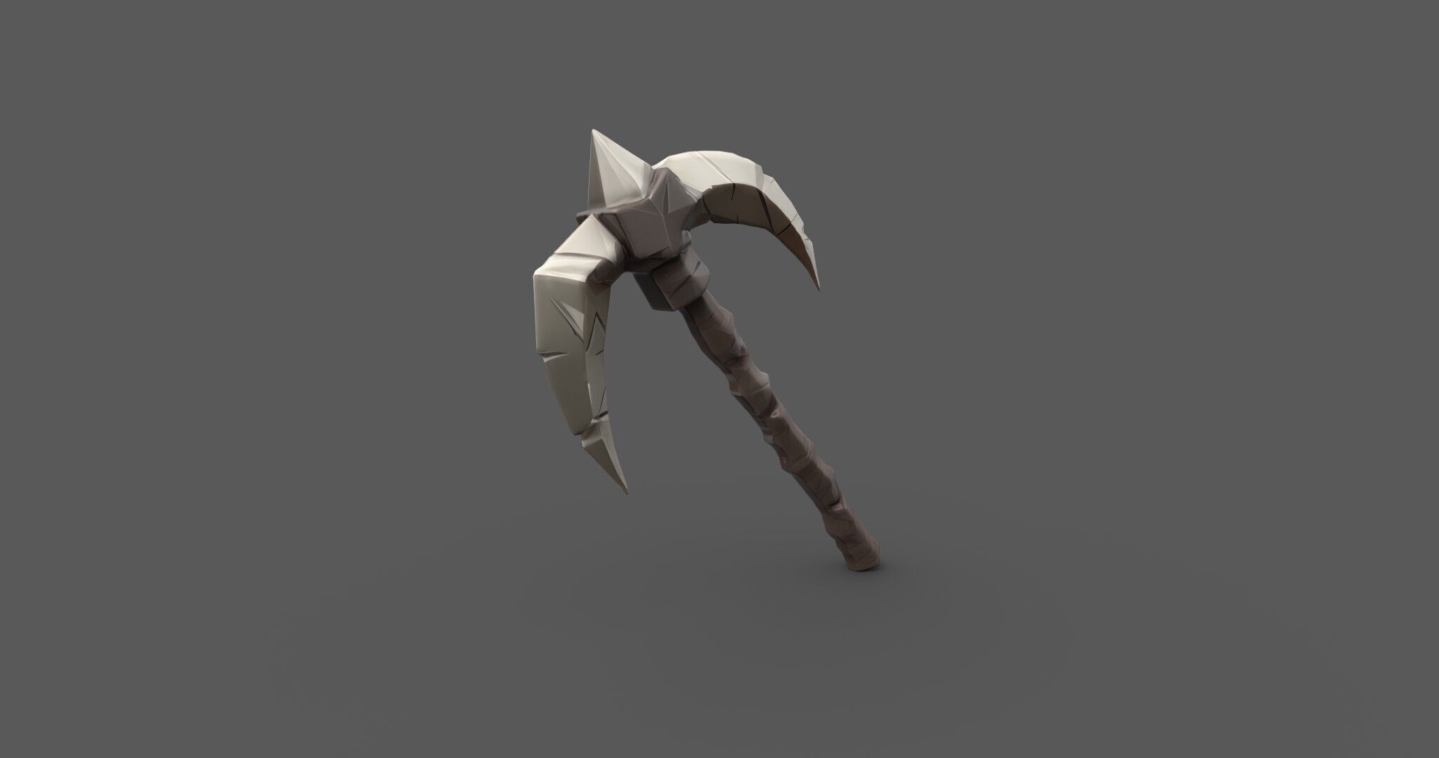 Ancient Bone Pickaxe - Game Ready 3D Asset Low-poly 3D model_27