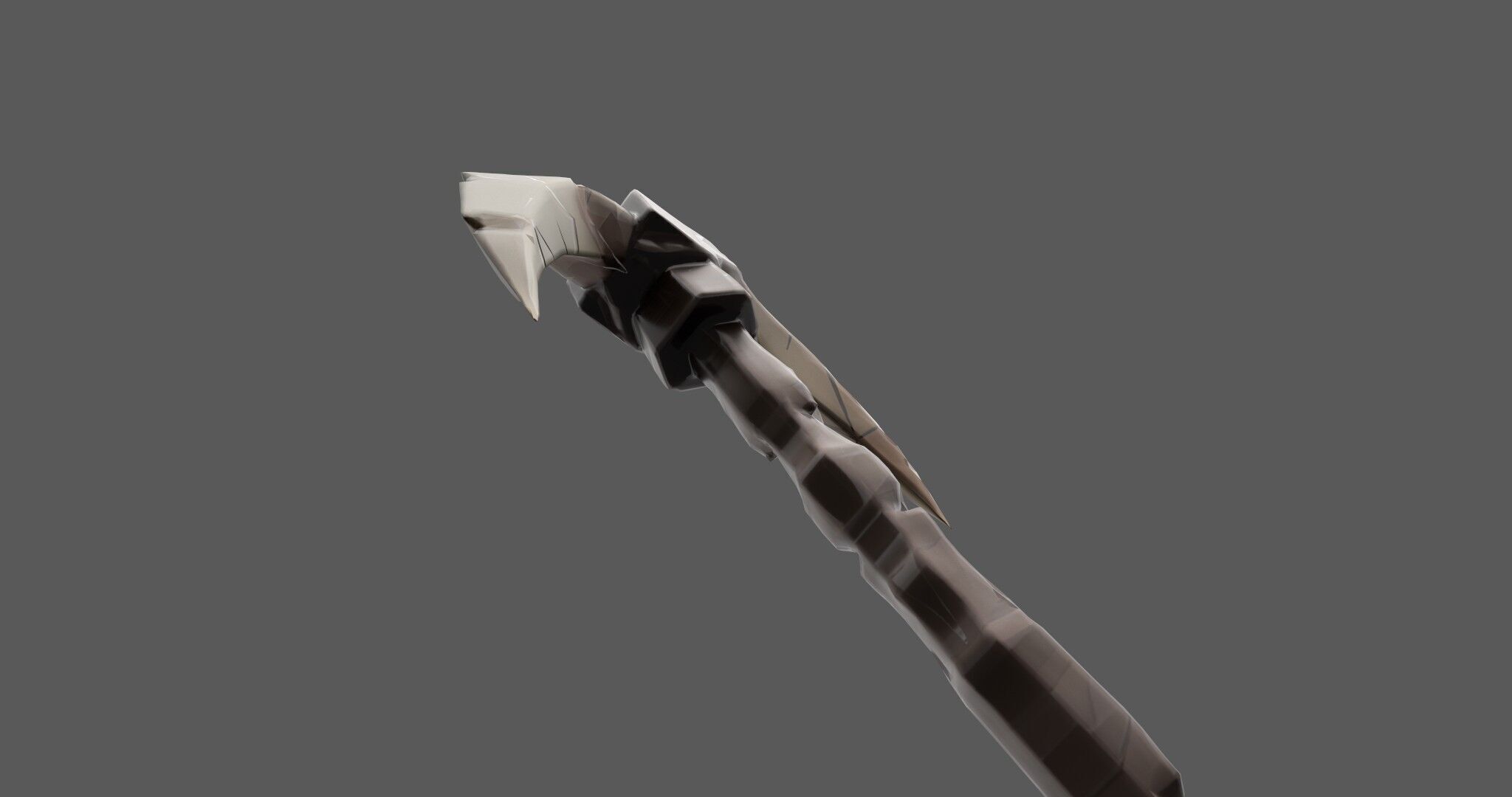 Ancient Bone Pickaxe - Game Ready 3D Asset Low-poly 3D model_8