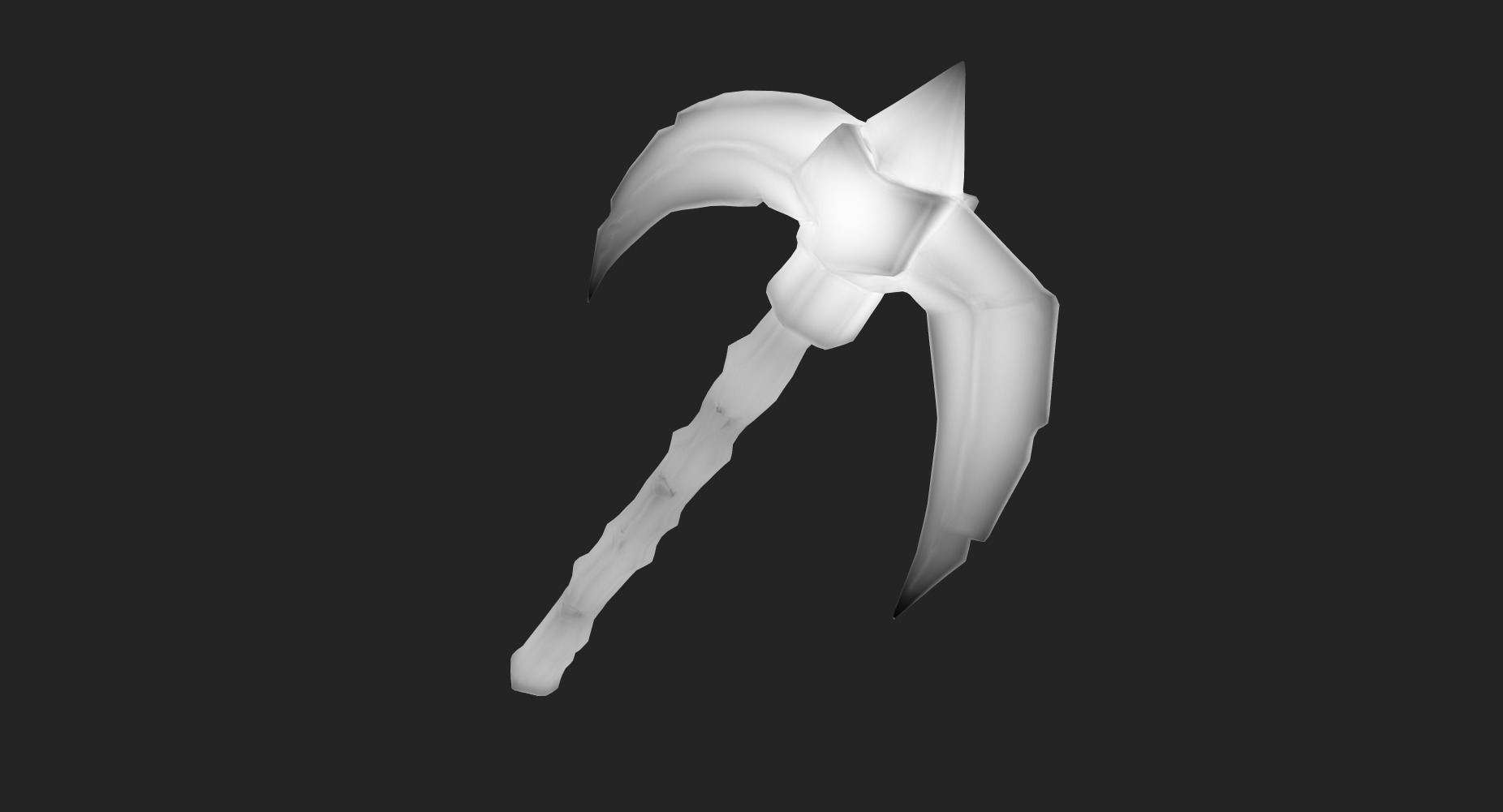 Ancient Bone Pickaxe - Game Ready 3D Asset Low-poly 3D model_18