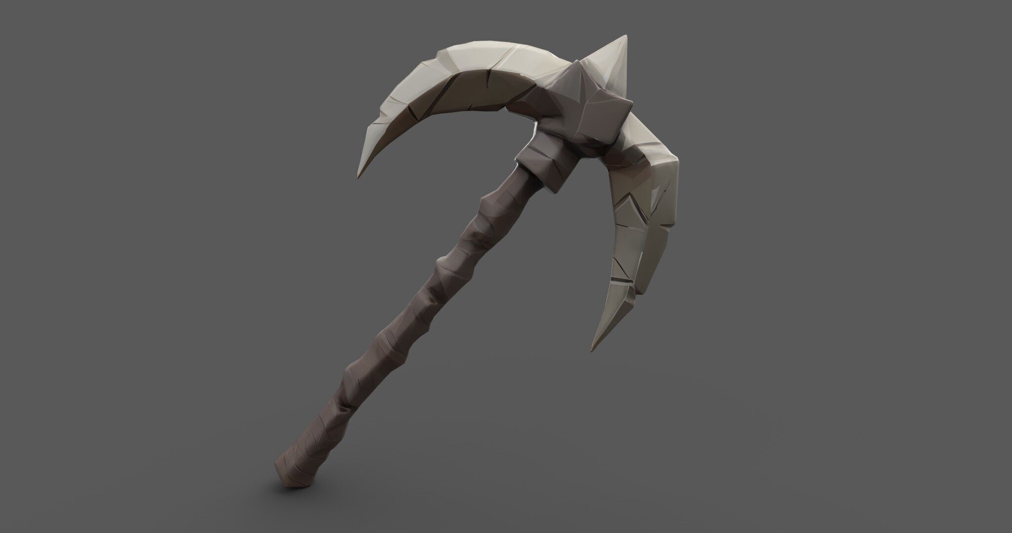 Ancient Bone Pickaxe - Game Ready 3D Asset Low-poly 3D model_10