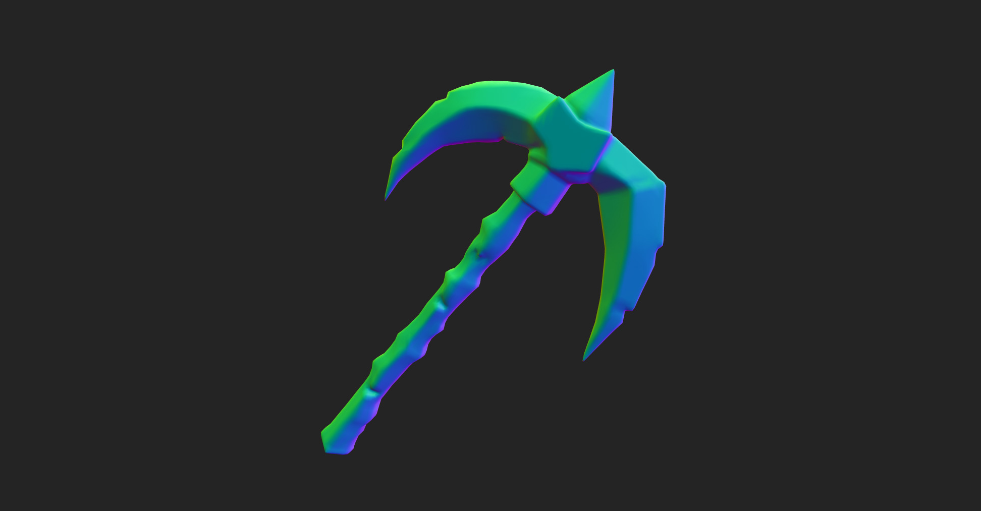 Ancient Bone Pickaxe - Game Ready 3D Asset Low-poly 3D model_15