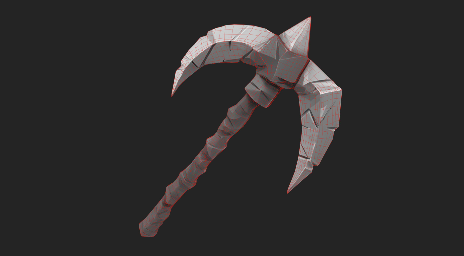 Ancient Bone Pickaxe - Game Ready 3D Asset Low-poly 3D model_19