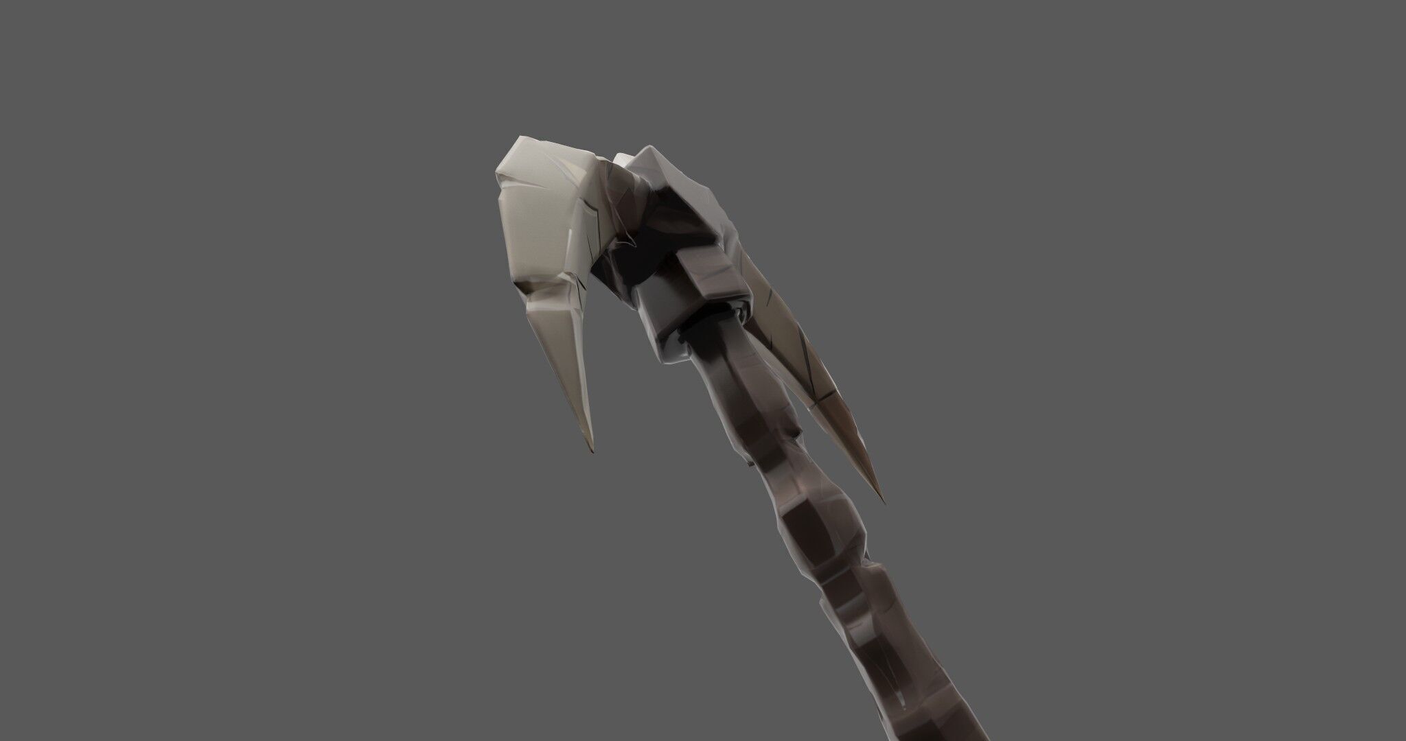 Ancient Bone Pickaxe - Game Ready 3D Asset Low-poly 3D model_7