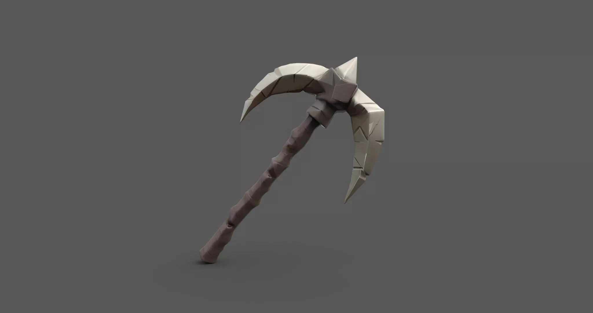 Ancient Bone Pickaxe - Game Ready 3D Asset Low-poly 3D model_0