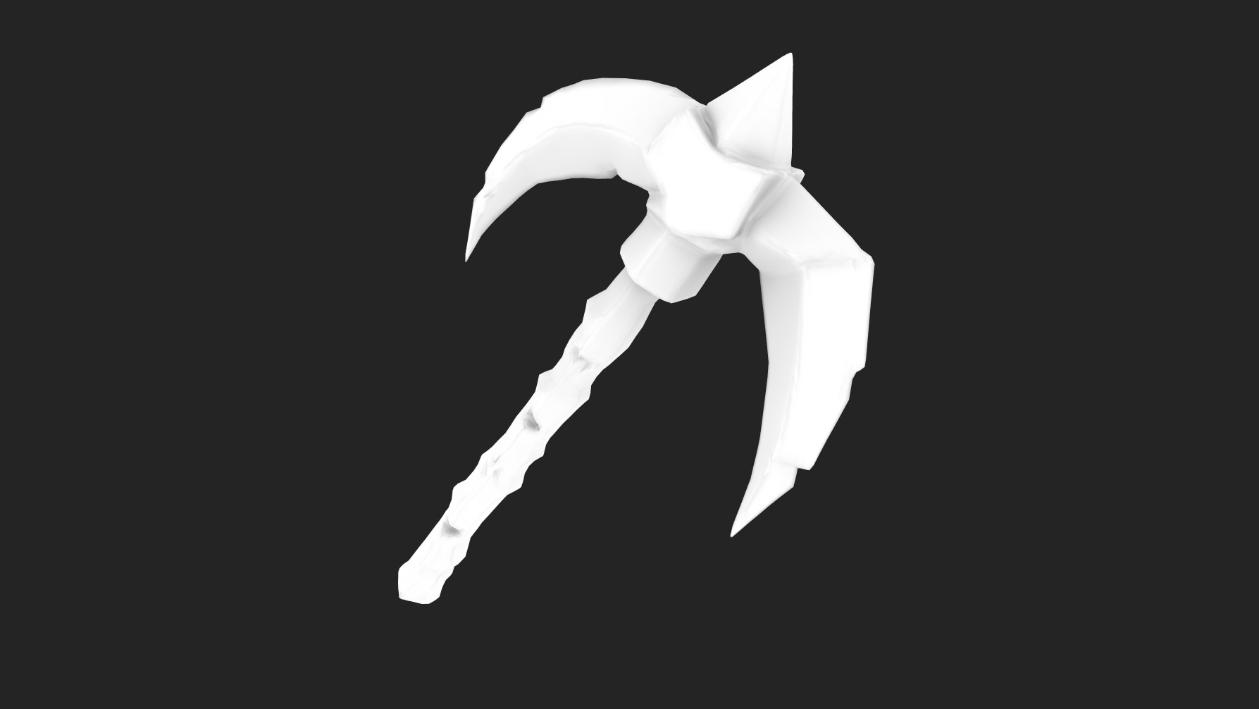 Ancient Bone Pickaxe - Game Ready 3D Asset Low-poly 3D model_17