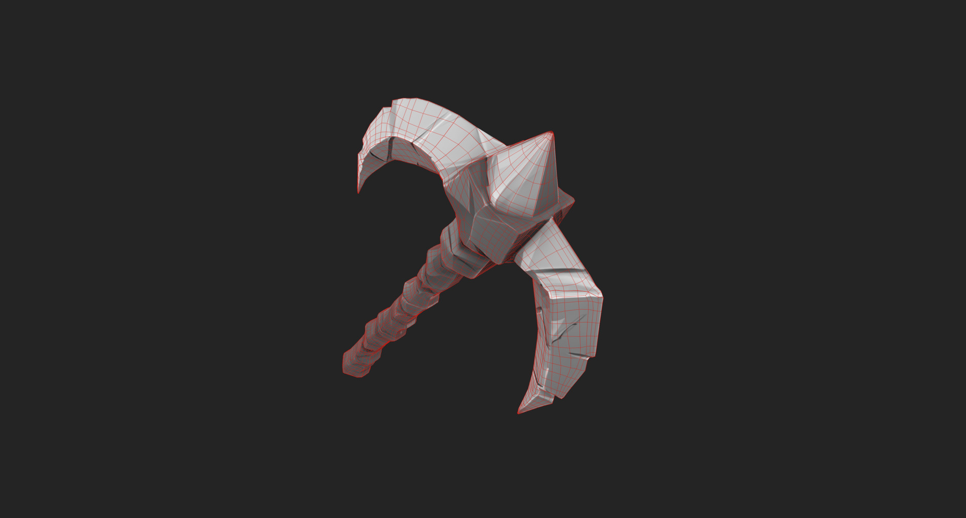 Ancient Bone Pickaxe - Game Ready 3D Asset Low-poly 3D model_20