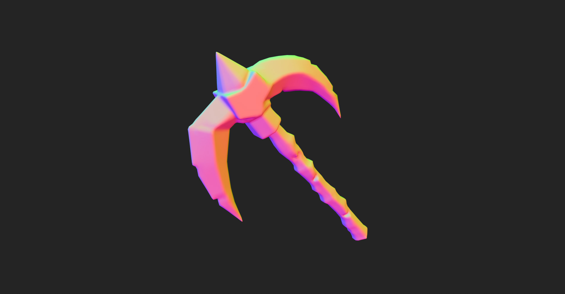 Ancient Bone Pickaxe - Game Ready 3D Asset Low-poly 3D model_16