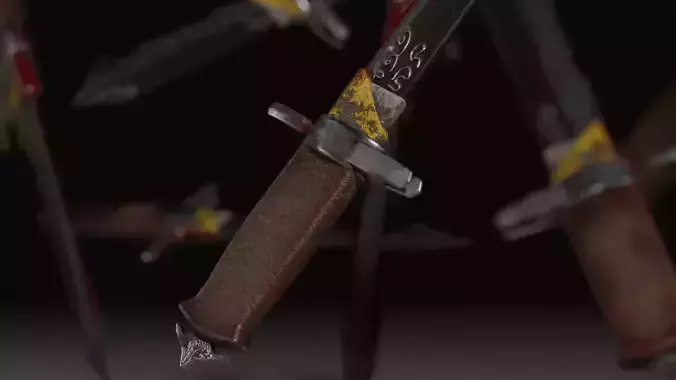 Knif in blood Free low-poly 3D model