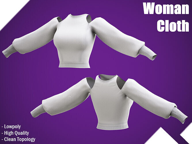 Woman Cloth Shirt Low-poly 3D model