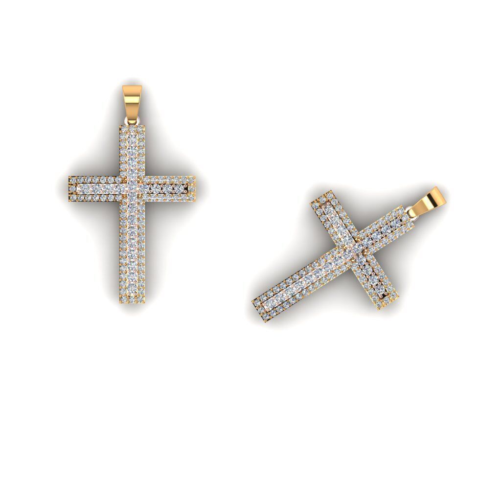 120 Cross Pendant 3d Model stl file  3D print model_13