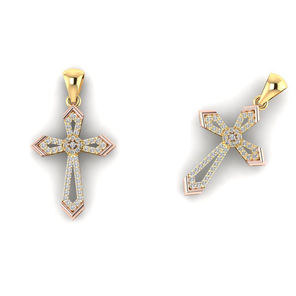 120 Cross Pendant 3d Model stl file  3D print model_6