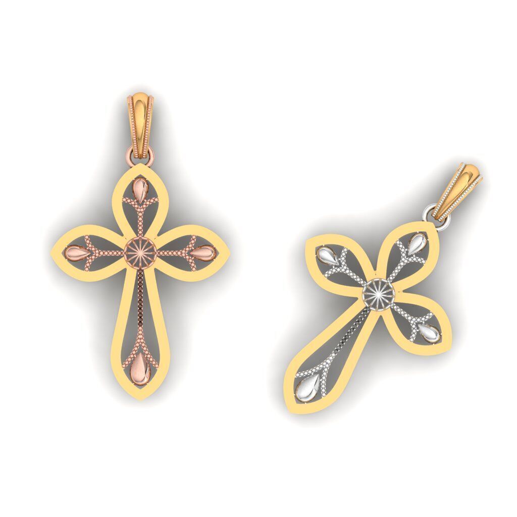 120 Cross Pendant 3d Model stl file  3D print model_10