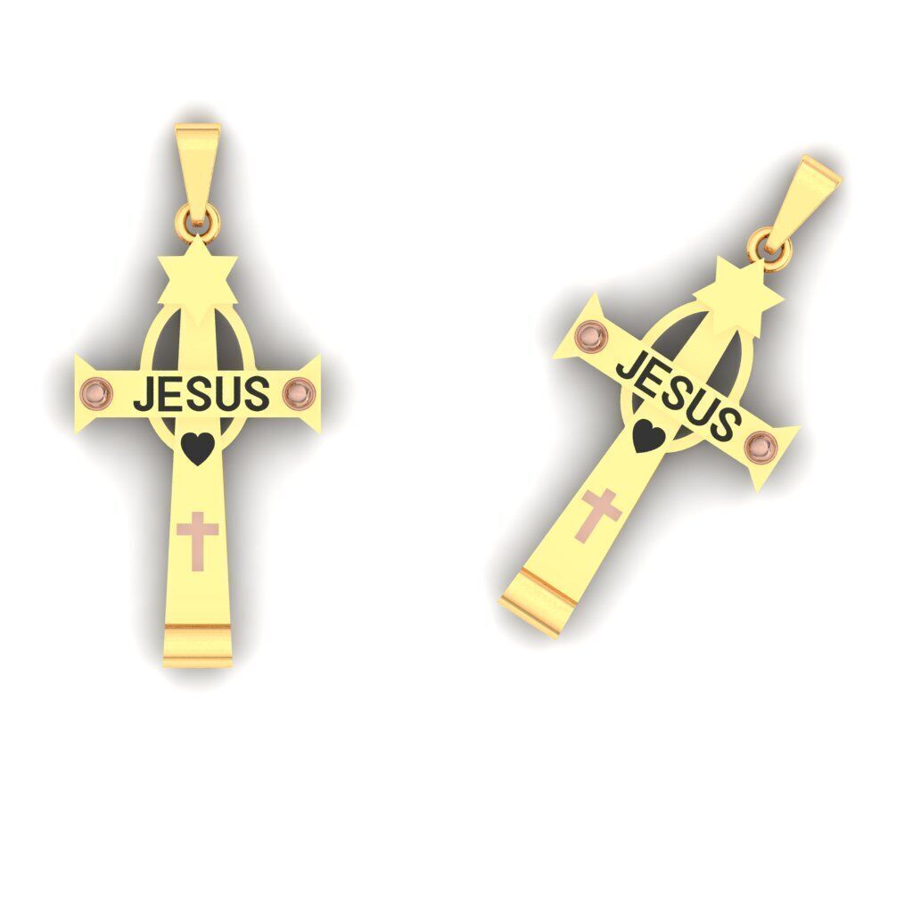 120 Cross Pendant 3d Model stl file  3D print model_34
