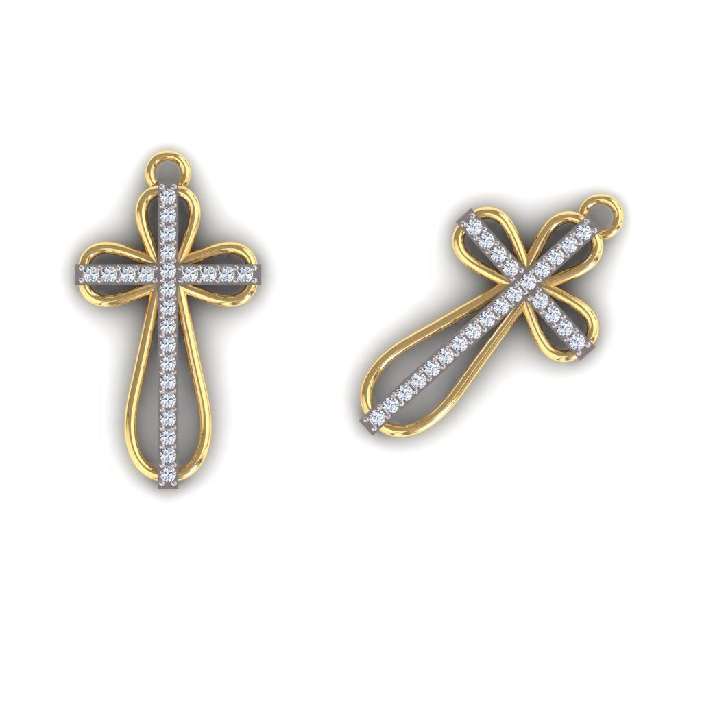 120 Cross Pendant 3d Model stl file  3D print model_2