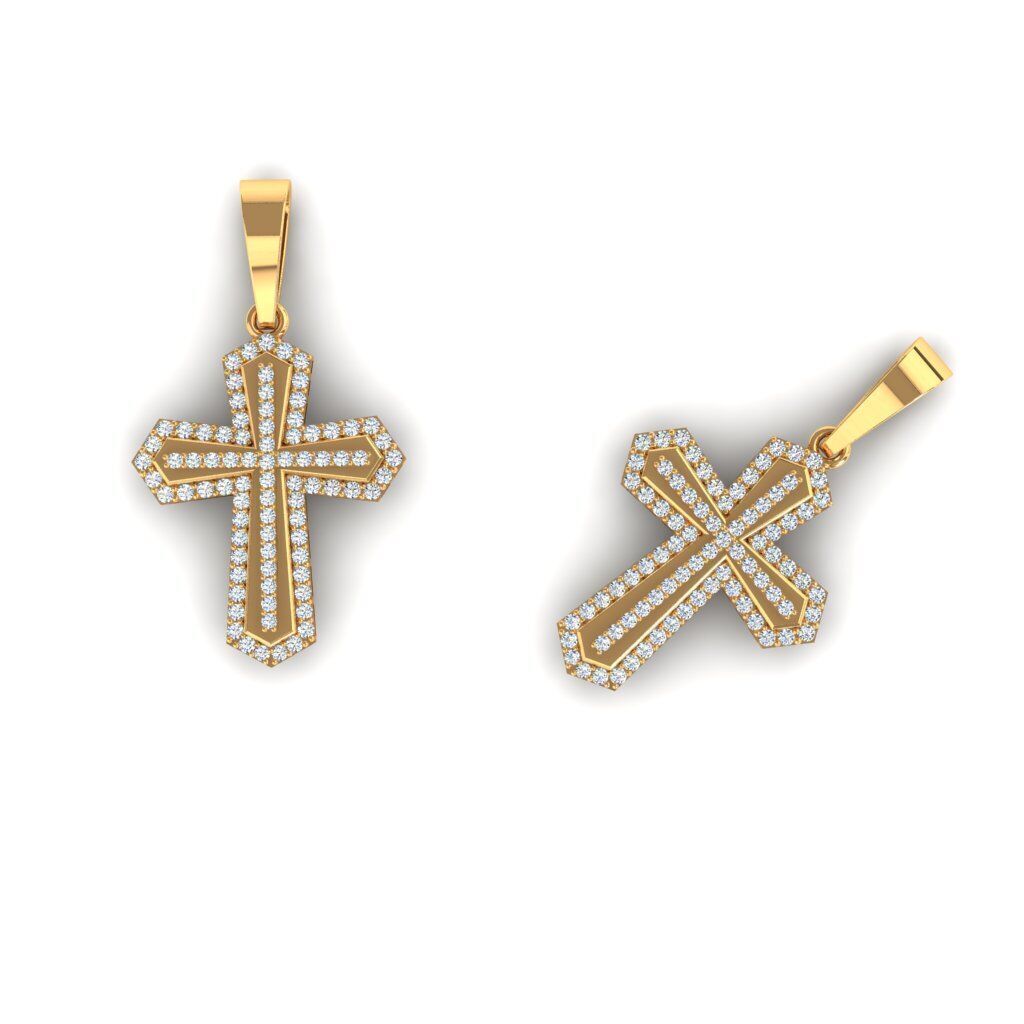 120 Cross Pendant 3d Model stl file  3D print model_7
